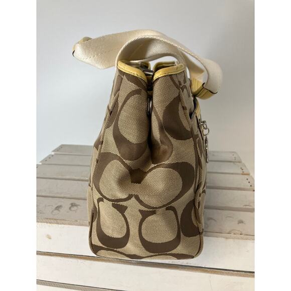 COACH F14878 LARGE SIGNATURE PRINT CANVAS SHOULDER BAG (ASIS) - Picture 3 of 16